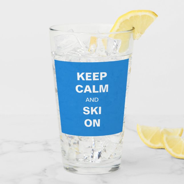 Keep Calm and Ski On I Ski Slope Glass (Back Ice)