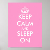 Keep calm and sleep on | Baby nursery room poster