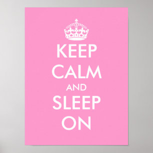 Keep calm and sleep on   Baby nursery room poster