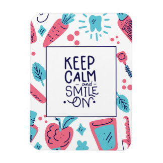 Keep Calm And Smile On | Cute Phrase Magnet