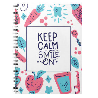 Keep Calm And Smile On | Cute Phrase Notebook