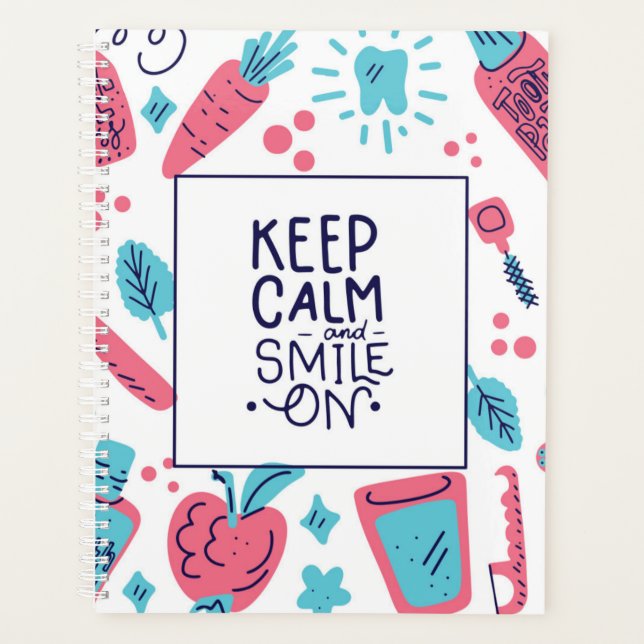 Keep Calm And Smile On | Cute Phrase Planner (Front)