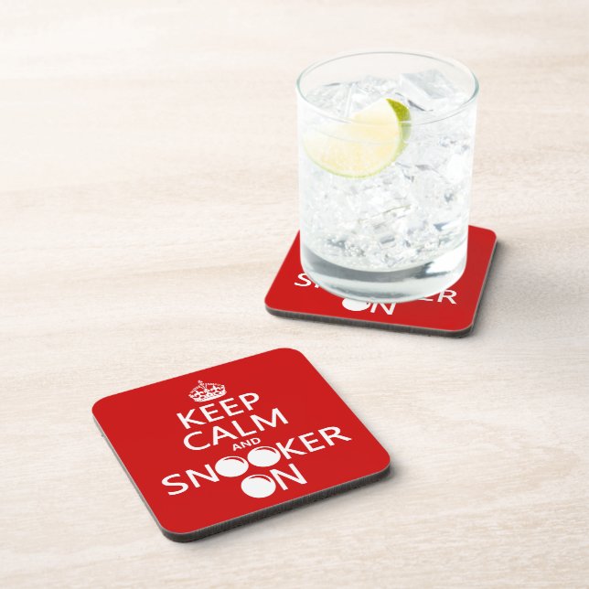 Keep Calm and Snooker On (all colours) Coaster (Right Side)