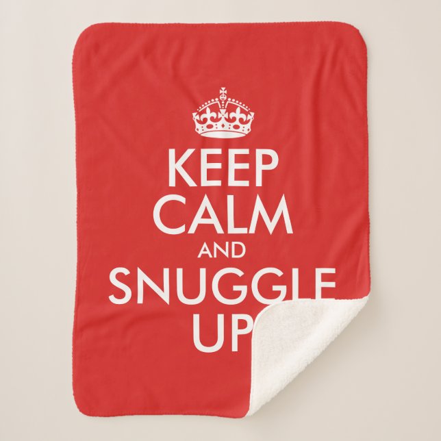 Keep Calm And Snuggle Up Personalised Sherpa Blanket (Front)