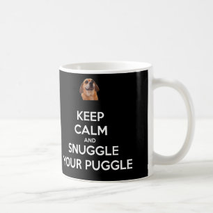 Keep Calm and Snuggle Your Puggle MUG - Black