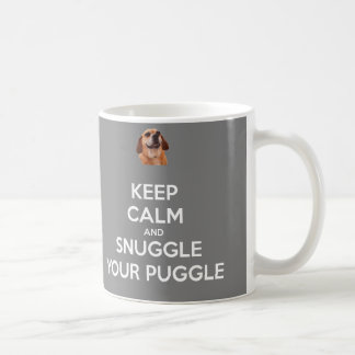 Keep Calm and Snuggle Your Puggle MUG - Grey
