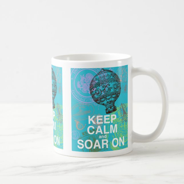 Keep Calm and Soar On fun art print Coffee Mug (Right)