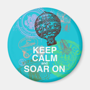 Keep Calm and Soar On fun art print Magnet