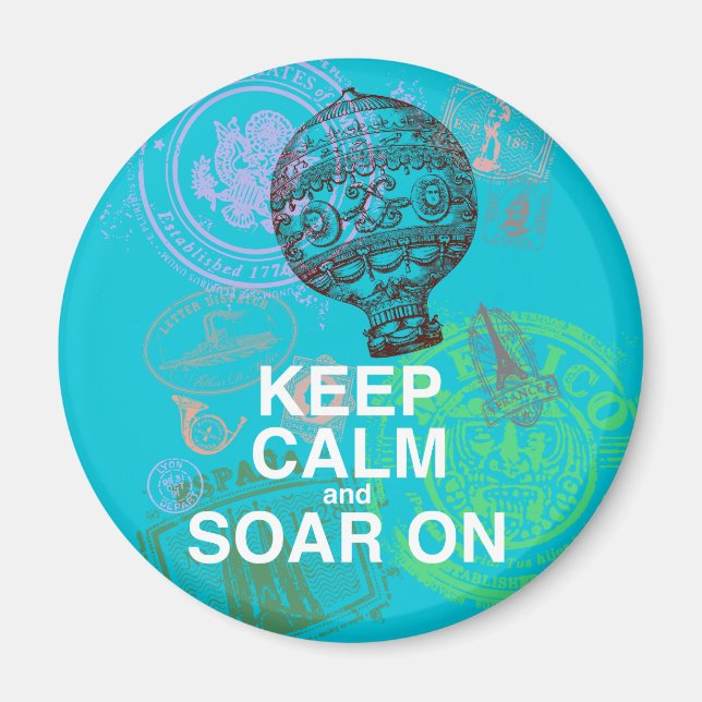 Keep Calm and Soar On fun art print Magnet (Front)