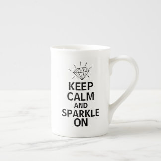 Keep Calm and Sparkle On Funny Jewellery Gem Lover Bone China Mug