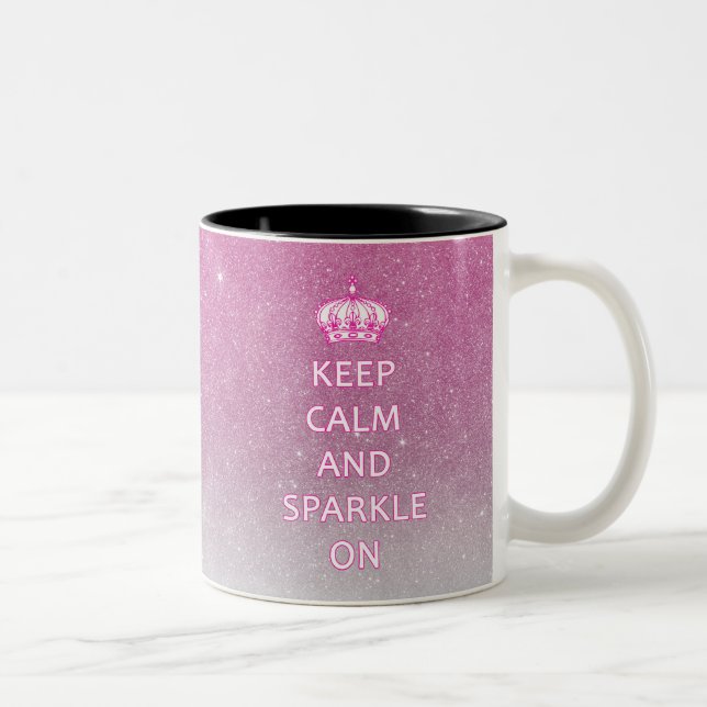 Keep Calm and Sparkle On Two-Tone Coffee Mug (Right)