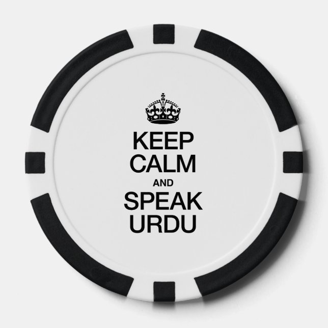 KEEP CALM AND SPEAK URDU POKER CHIPS (Front)