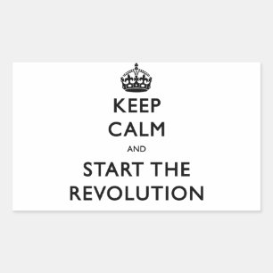 Keep Calm And Start The Revolution Rectangular Sticker