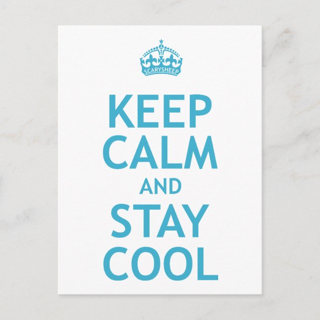 Keep Calm and Stay Cool Postcard (Front)