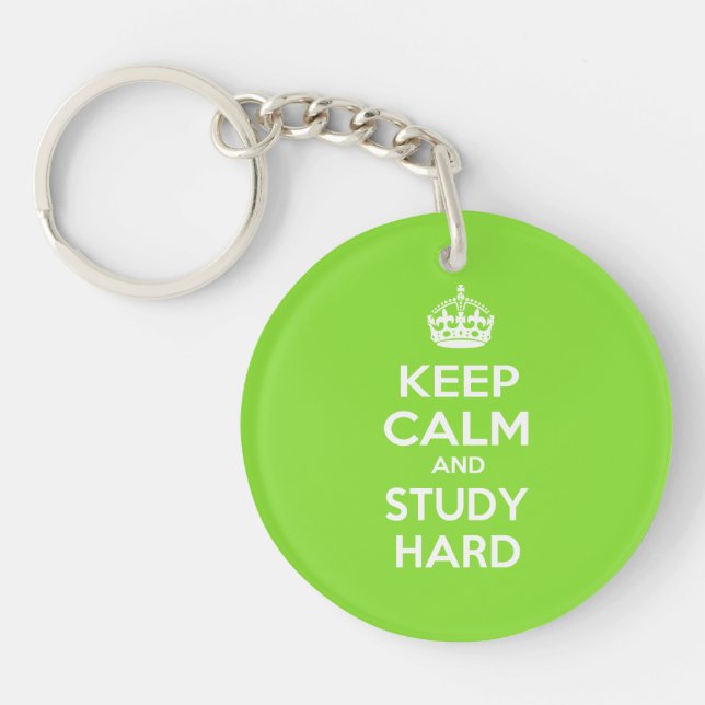 Keep Calm and Study Hard Key Ring (Front)