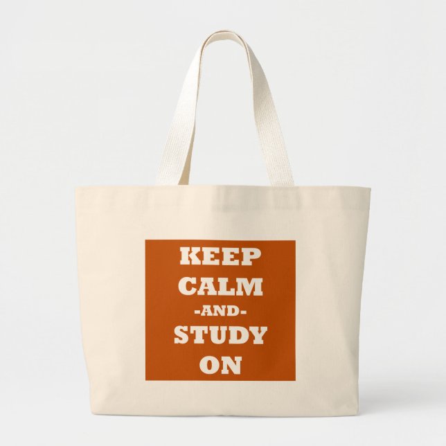 Keep Calm And Study On Large Tote Bag (Front)
