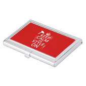 Keep Calm and Style On (any background colour) Business Card Holder (Front)