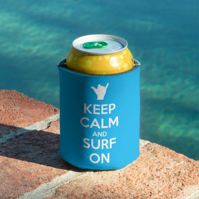 Keep Calm and Surf On Can Cooler (In Situ Pool)