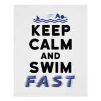 Keep Calm and Swim Fast Funny Shark Fin