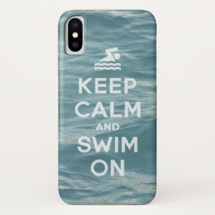Keep Calm And Swim On Funny Case-Mate iPhone Case