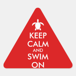 Keep Calm and Swim On Honu Sea Turtle Custom Triangle Sticker