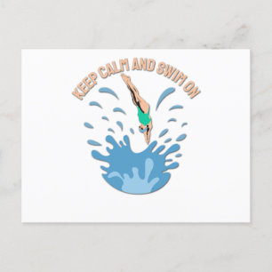 Keep Calm and Swim On - Swimmer Design Postcard