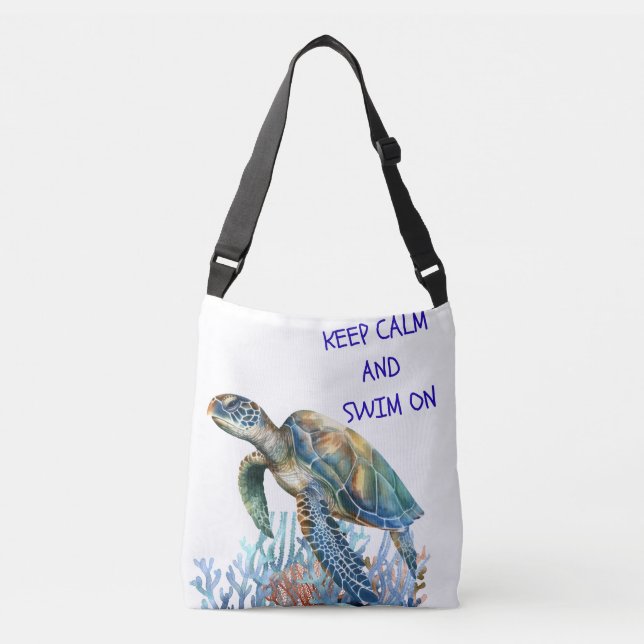 Keep Calm and Swim On Tote (Front)