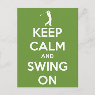 Keep Calm and Swing On Green Postcard