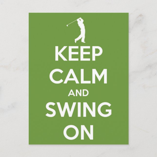 Keep Calm and Swing On Green Postcard (Front)
