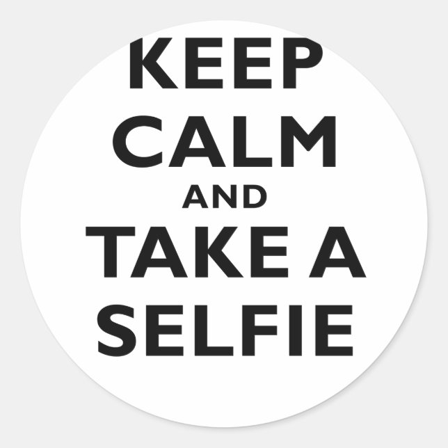 Keep Calm and Take a Selfie Classic Round Sticker (Front)
