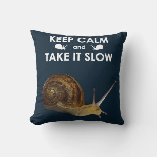 Keep Calm and Take it Slow Pillow (Navy)