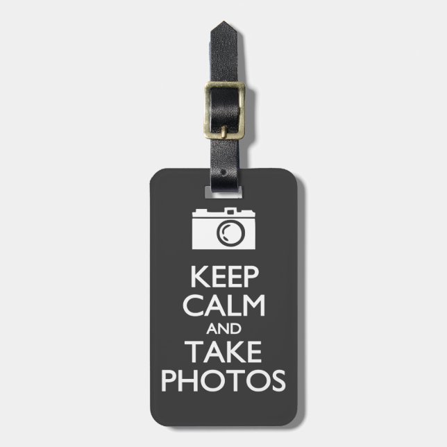 Keep Calm and Take Photos Luggage Tag (Front Vertical)