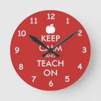 Keep Calm and teach on custom wall clock