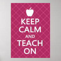 Keep Calm and Teach On, Pink Plaid