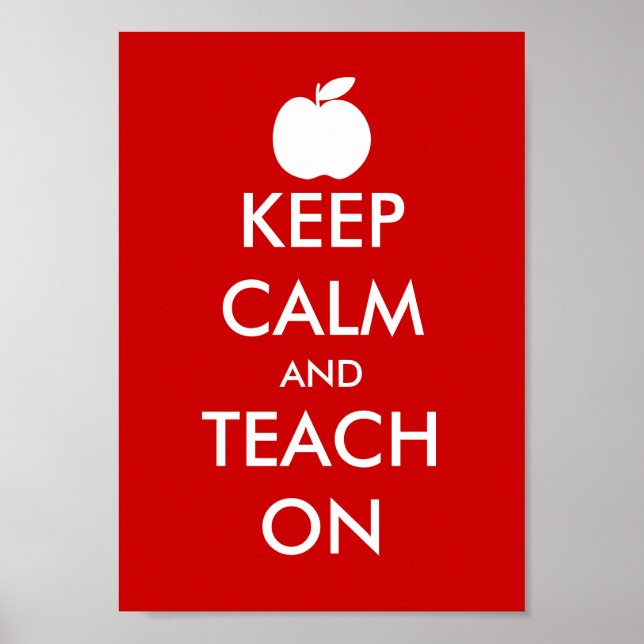 Keep calm and teach on poster with apple icon (Front)