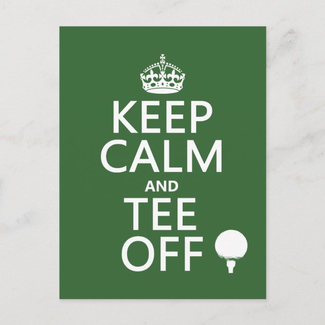 Keep Calm and Tee Off - Golf presents, all colours Postcard (Front)
