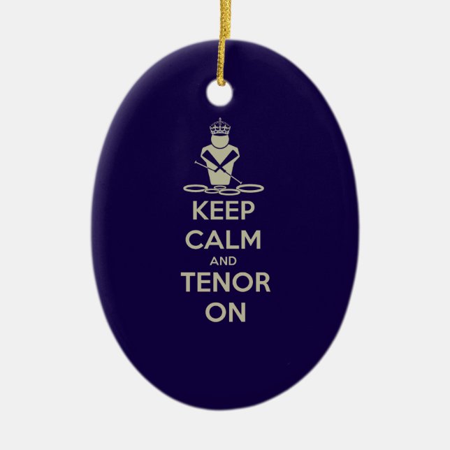 Keep Calm and Tenor On Ceramic Tree Decoration (Front)