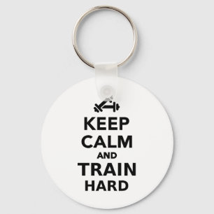 Keep calm and train hard key ring