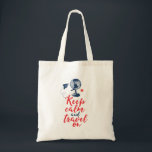 Keep Calm and Travel On Funny Tourist Quote Tote Bag<br><div class="desc">Keep Calm and Travel On. Vintage retro design for those who love to travel, explore the world, go on a road trip, have new adventure, go on holiday or vacation. Cool and funny merchandise for those having a wanderlust, a strong desire to travel. Perfect for tourist, those in tourism industry,...</div>