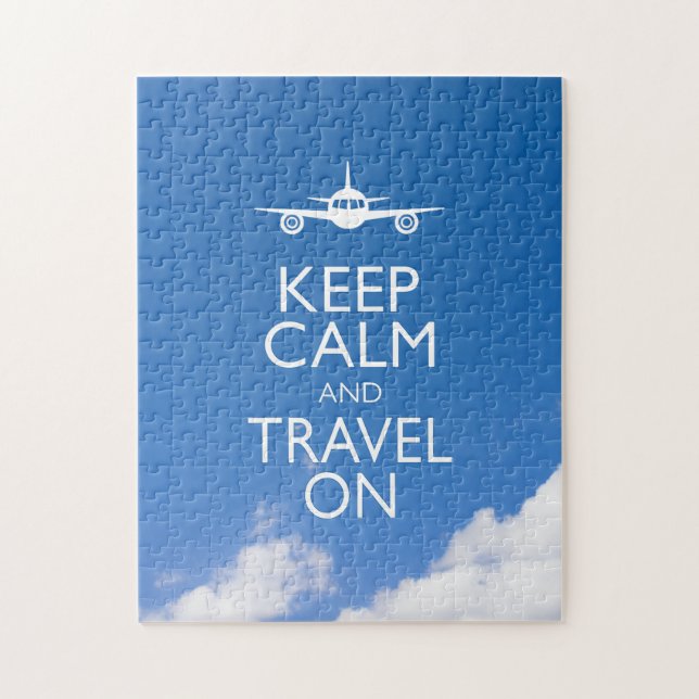 KEEP CALM AND TRAVEL ON JIGSAW PUZZLE (Vertical)