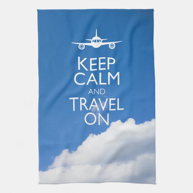 KEEP CALM AND TRAVEL ON TEA TOWEL (Vertical)
