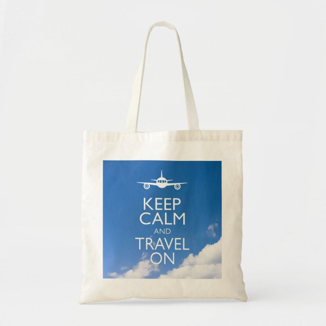 KEEP CALM AND TRAVEL ON TOTE BAG (Front)