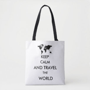 Keep calm and travel the world tote bag