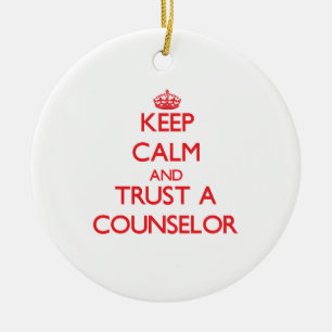 Keep Calm and Trust a Counsellor Ceramic Tree Decoration