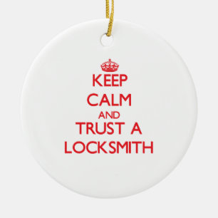 Keep Calm and Trust a Locksmith Ceramic Tree Decoration