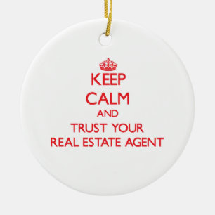 Keep Calm and Trust Your Real Estate Agent Ceramic Tree Decoration