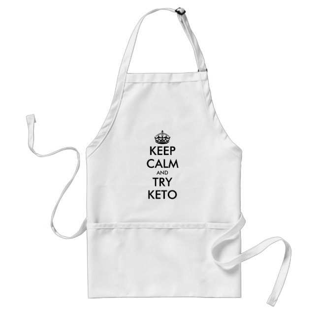 Keep calm and try keto diet funny BBQ apron (Front)