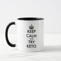 Keep calm and try keto diet funny coffee mug gift