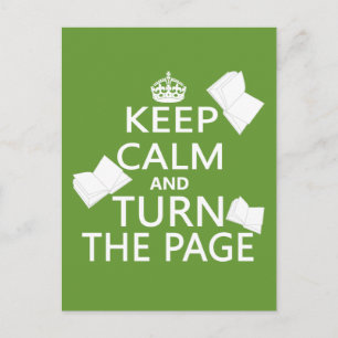 Keep Calm and Turn The Page Postcard