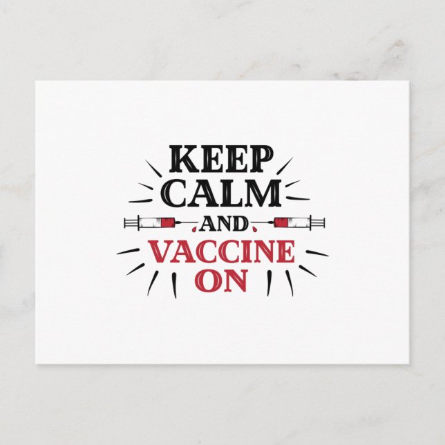 Keep Calm And Vaccine On Postcard (Front)